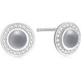 Quinn - Oorknopjes - Witgoud - 585/- 14 Karaat - Maansteen - Ø 5mm