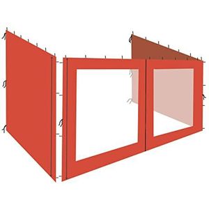 3 Seitenteile für Anbau Pergola Romana Seitenwand Terra / Rotorange RAL 2001