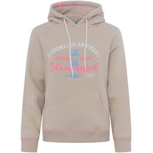 Zwillingsherz Hoodie ""Glücklich am Strand"", mit maritimer Stickerei, Kängurutaschen