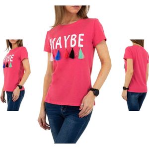 T-shirt getailleerd donkerroze S