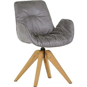 Stylefurniture fauteuil, draaibaar, eiken, grijs, B60 T60 H84