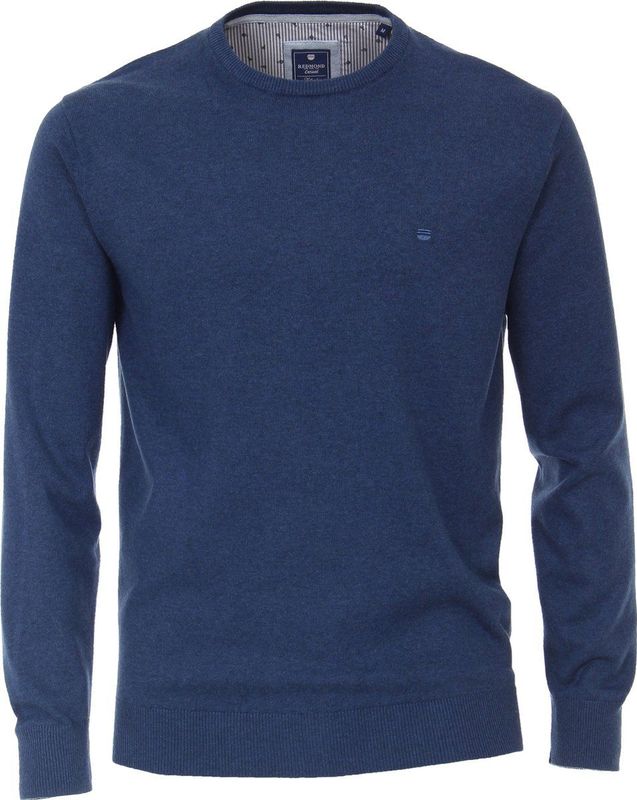 Redmond - Casual Trui - Donkerblauw - Lange Mouw - Ronde Hals - 100% Katoen
