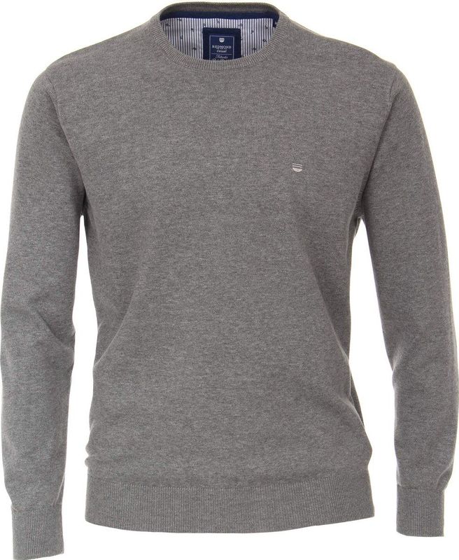 Redmond heren trui katoen - O-hals - grijs