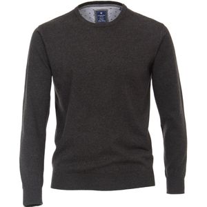 Redmond heren trui katoen - O-hals - antraciet grijs melange