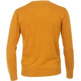 Redmond heren trui katoen - V-hals - okergeel melange