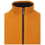 Redmond heren schipperstrui katoen - met rits - okergeel structuur