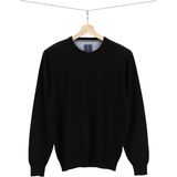 Redmond heren trui katoen - O-hals - zwart