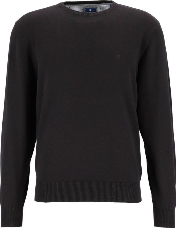 Redmond heren trui katoen - O-hals - zwart