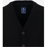 Redmond - Vest - Zwart - Katoen - V-hals - Middeldik