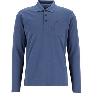 Redmond regular fit polo lange mouw - blauw melange