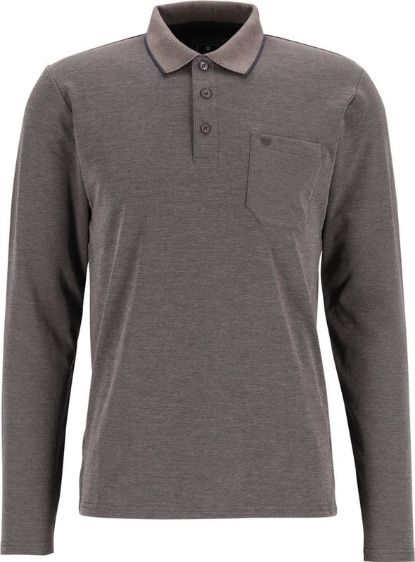 Redmond - Casual Polo Shirt - Bruin - Lange Mouw - Effen