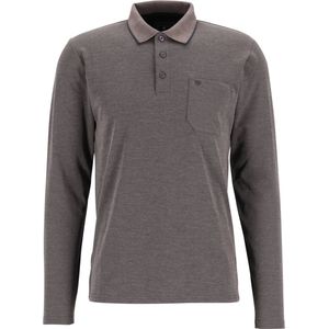 Redmond - Casual Polo Shirt - Bruin - Lange Mouw - Effen