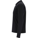 Redmond regular fit polo lange mouw - zwart melange
