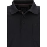 Redmond regular fit polo lange mouw - zwart melange
