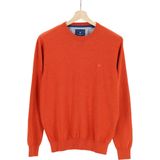 Redmond - Heren Trui - Oranje - 100% Katoen - Licht Getailleerd