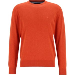 Redmond - Heren Trui - Oranje - 100% Katoen - Licht Getailleerd