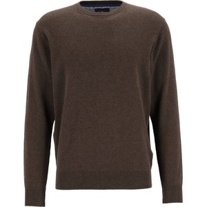 Redmond - Heren Trui - Donker Bruin - 100% Katoen - Licht Getailleerd