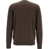 Redmond heren trui katoen - O-hals - donker bruin