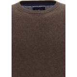 Redmond heren trui katoen - O-hals - donker bruin