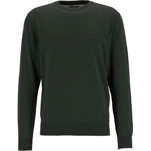 Redmond - Heren Trui - Donker Groen - 100% Katoen - Licht Getailleerd