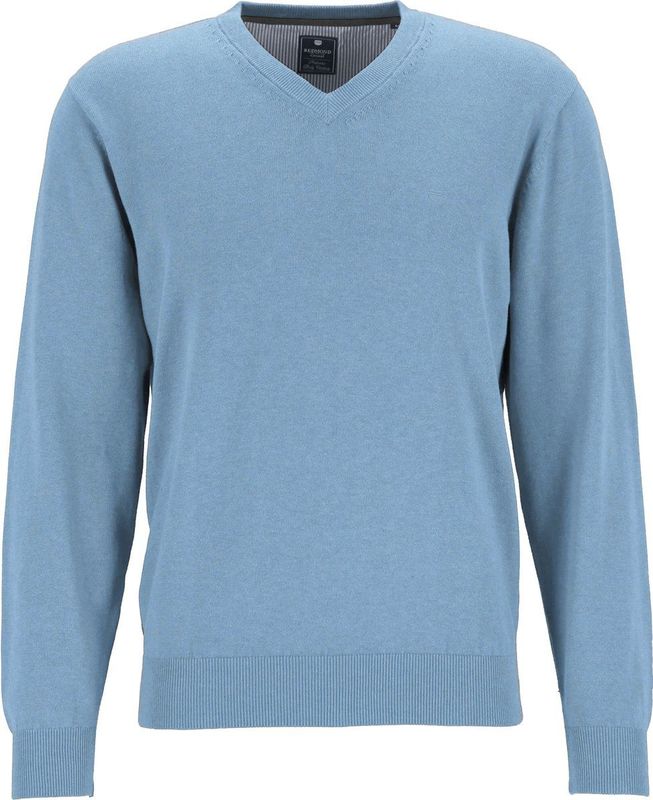 Redmond heren trui katoen, V-hals, lichtblauw