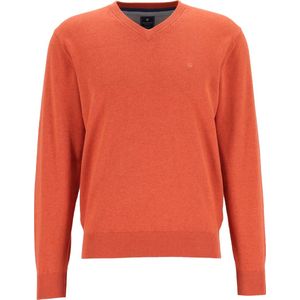 Redmond - Heren Trui - Oranje - 100% Katoen - Licht Getailleerd