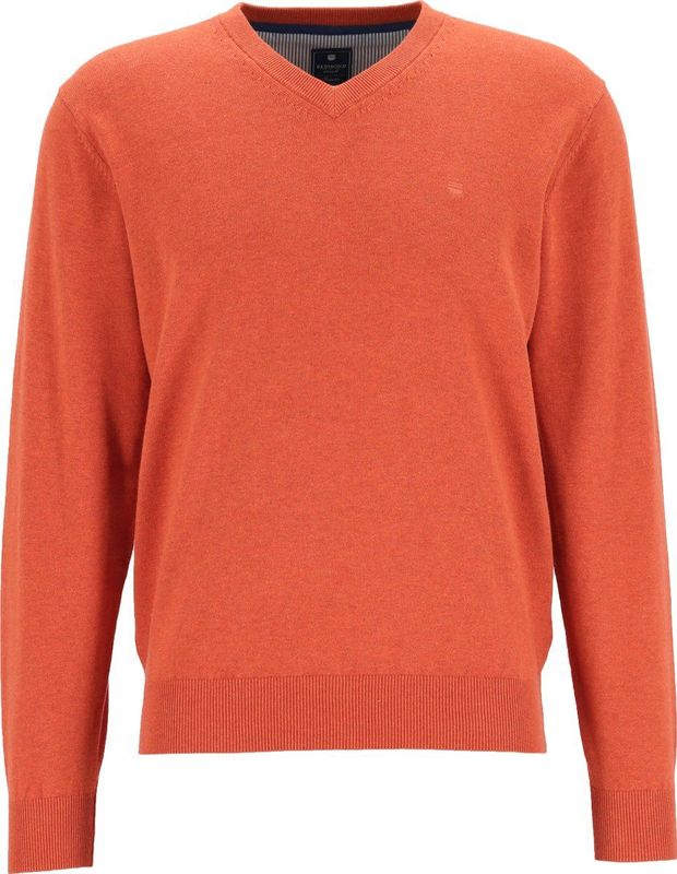 Redmond - Heren Trui - Oranje - 100% Katoen - Licht Getailleerd
