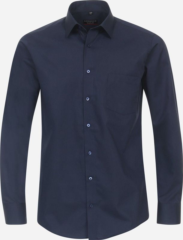 Redmond - Modern Fit - Overhemd - Blauw - Strijkvriendelijk