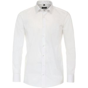 Redmond - Slim Fit Overhemd - Popeline - Wit - Strijkvriendelijk