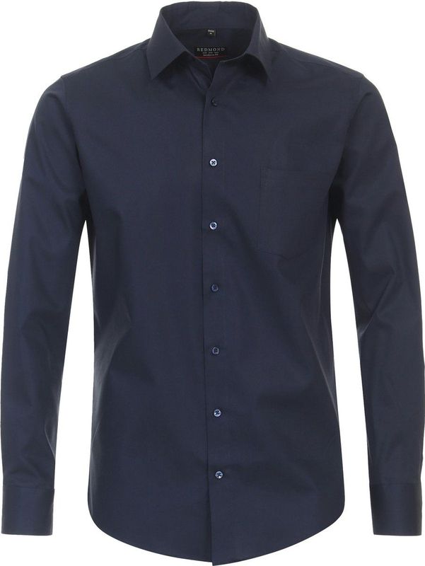Redmond - Slim Fit - Overhemd - Blauw - 100% Katoen - Strijkvriendelijk - Boordmaat: 37 - 38