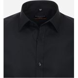 Redmond - Slim Fit Overhemd - Popeline - Zwart - Strijkvriendelijk