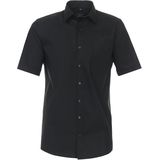 3 voor 99 | Redmond comfort fit overhemd, korte mouw, popeline, zwart