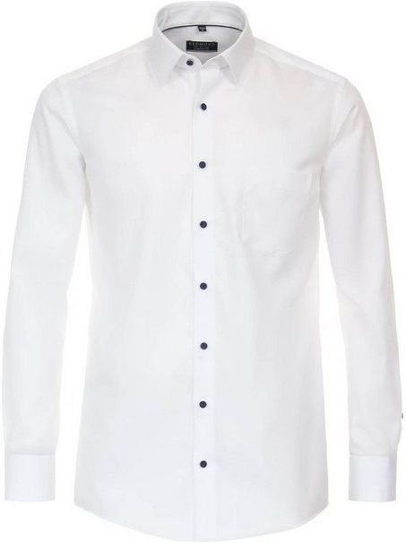 Redmond - Comfort Fit Overhemd - Wit - Popeline - Strijkvriendelijk