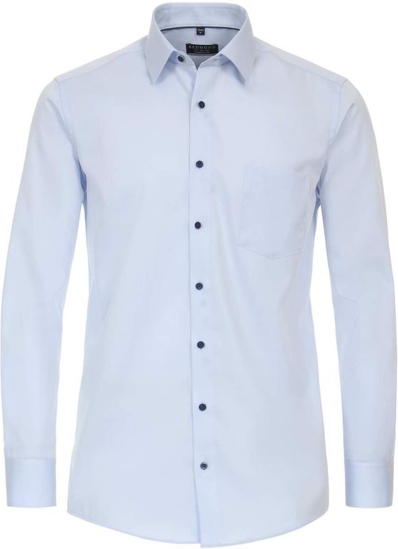 Redmond - Comfort Fit - Overhemd - Blauw - Popeline - Strijkvriendelijk