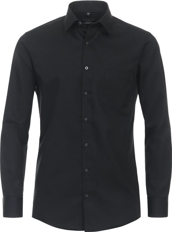 Redmond Overhemd zwart, Effen