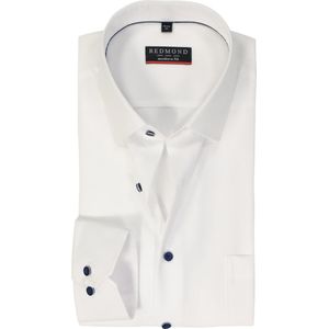 Redmond - Modern Fit - Overhemd - Wit - Strijkvriendelijk - Boordmaat: 37-38