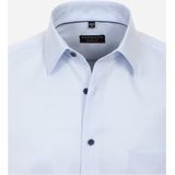 Overhemd - Blauw Effen - 100% Katoen - Kent Kraag - Lange Mouwen