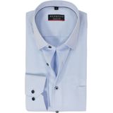 Overhemd - Blauw Effen - 100% Katoen - Kent Kraag - Lange Mouwen