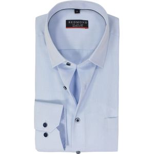 Overhemd - Blauw Effen - 100% Katoen - Kent Kraag - Lange Mouwen