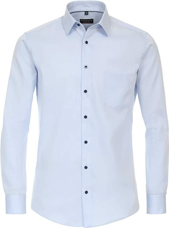 Redmond - Modern Fit - Overhemd - Blauw - Strijkvriendelijk