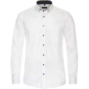 Overhemd - Wit - 100% Katoen - Button Down Kraag - Lange Mouwen