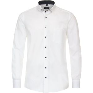 Overhemd - Wit Fantasie - 100% Katoen - Button Down Kraag - Lange Mouwen