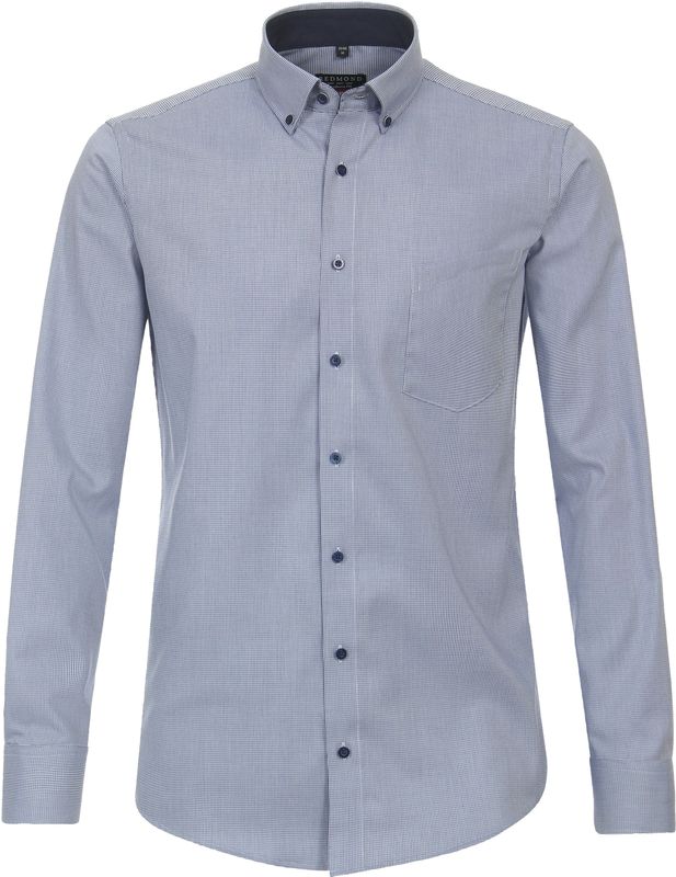 Redmond - Modern Fit - Overhemd - Blauw - Popeline - Strijkvriendelijk
