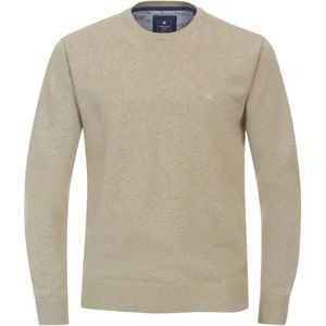 Redmond Casual Trui ronde hals beige, Effen