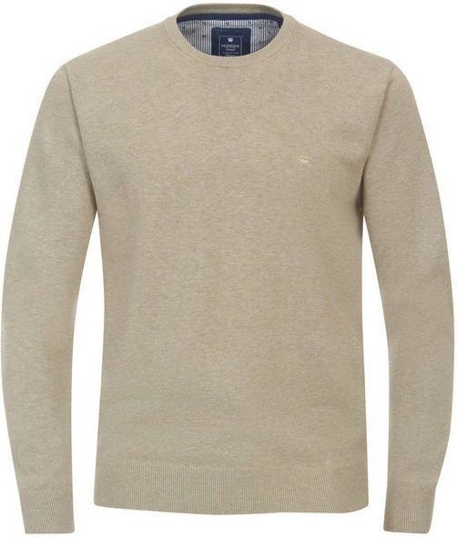 Redmond - Heren Trui - Beige - Katoen - O-hals - Middeldik