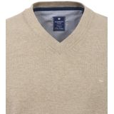 Redmond - Heren Trui - Beige - V-hals - Katoen - Middeldik