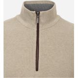 Redmond heren schipperstrui katoen - opstaande kraag - beige (middeldik)