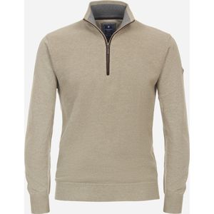 Redmond heren schipperstrui katoen - opstaande kraag - beige (middeldik)