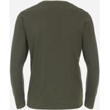 Redmond regular fit T-shirt, lange mouw O-hals met knoopsluiting, groen