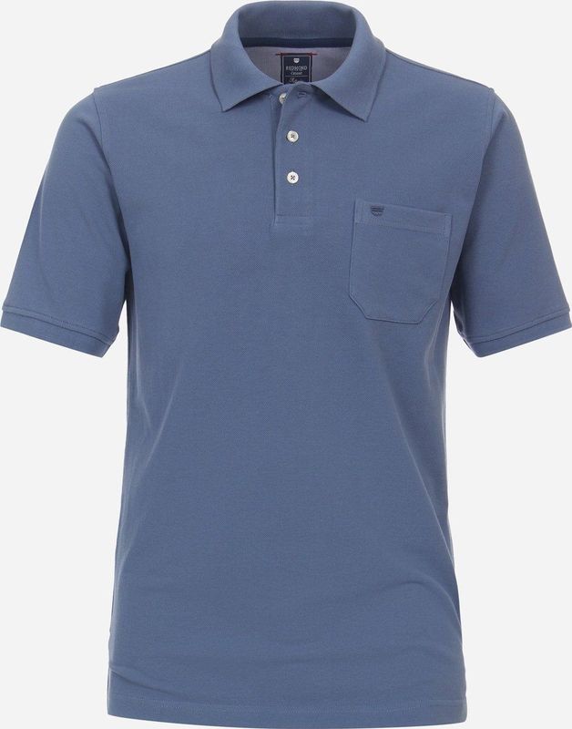 Redmond regular fit heren polo, pique, blauw